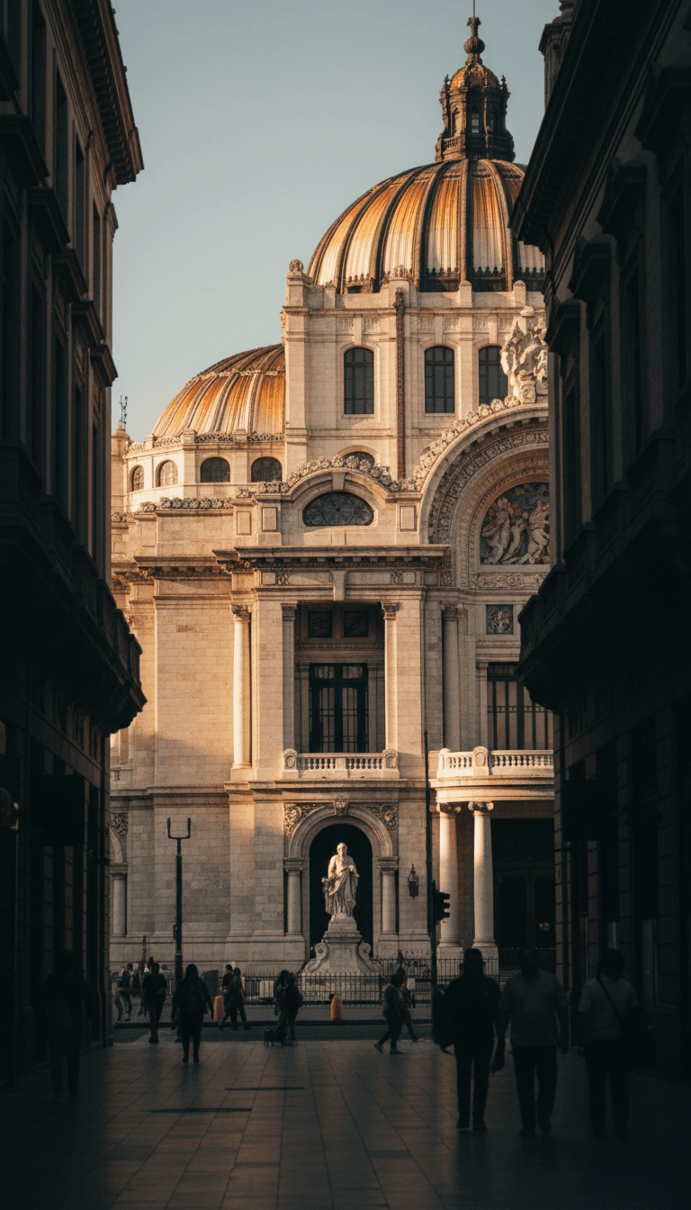 Mexico City landmark architecture with ornate details