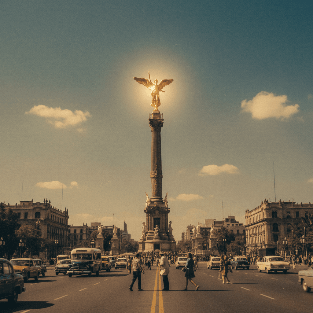 Angel of Independence monument on Paseo de la Reforma Mexico City